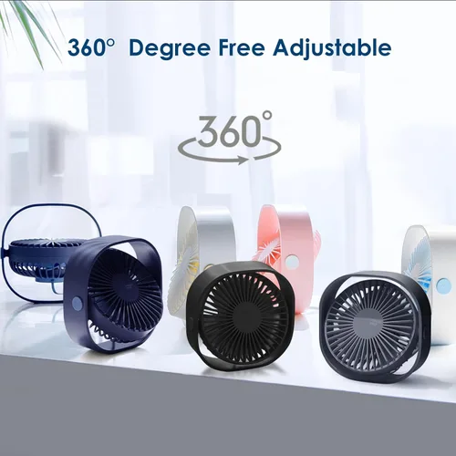 Vista 4 de Simpeak Ventilador USB pequeño, silencioso y portátil alimentado por USB (sin batería), refrigeración de 3 ajustes de velocidad, ventilador personal