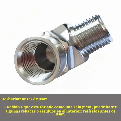 Vista 5 de Metalwork 304 Acero inoxidable forjado tubería de montaje, codo de calle de 90 grados, 1/2" NPT hembra x 1/2" NPT macho, 2000psi, 1 unidad Hembra x