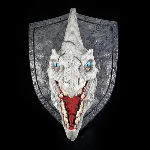 Vista 3 de WizKids D&D Réplicas de los Realms: Placa de Trofeo Dragón Blanco Calabozos y Dragones