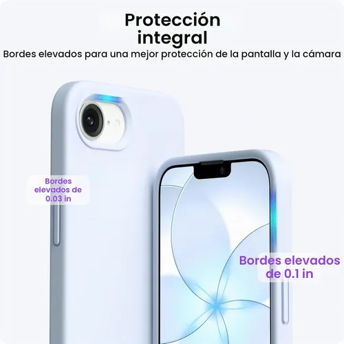 Vista 4 de ORNARTO Funda compatible con iPhone 16e de 6.1 pulgadas (2025), silicona líquida de 3 capas cubierta completa de goma de gel suave, funda protectora