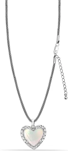Vista 2 de LeCalla Collar de corazón de plata de ley 925 con dije de corazón infinito ligero para mujeres, adolescentes, esposa, mamá, regalo de cumpleaños