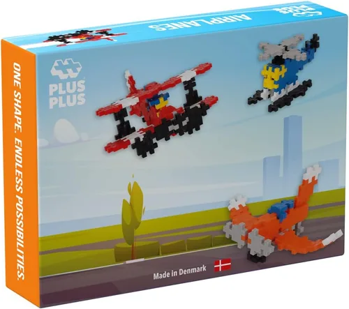 Vista 2 de Plus Plus - Set de juego con instrucciones - 170 piezas de aviones - Juguete de construcción de construcción de tronco, mini bloques de rompecabezas
