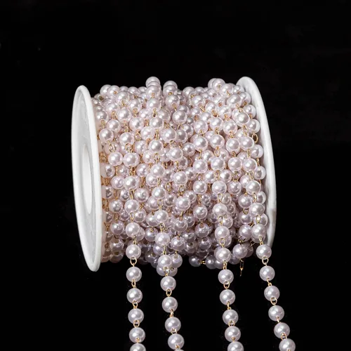 Vista 6 de KAOYOO Cadena dorada con cuentas acrílicas en forma de corazón de 2 yardas para decoración de bodas, manualidades de costura, accesorios de Dorado
