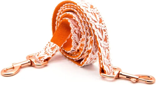 Vista 18 de Juego de collar y correa para perro, encaje de algodón hecho a mano de 4 a 5 pies, ajustable, cómodo, collares y correas únicos para perros Marrón
