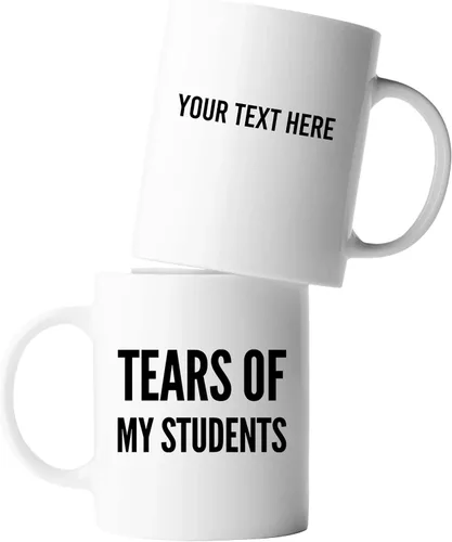 Vista 12 de Taza de café de cerámica con diseño de lágrimas de mis estudiantes, regalo de graduación para profesor instructor de física, química, cálculo, Negro