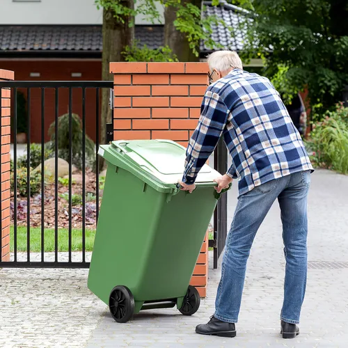 Vista 9 de Cabilock El kit de repuesto universal de ruedas de cubo de basura incluye 2 ruedas de goma y piezas de reparación resistentes de eje hueco de 18.9