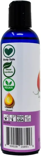 Vista 3 de Lick Aceite de masaje con sabor a duraznos y crema, aceite de masaje comestible inspirado en postres dulces con vitamina E, deslizamiento suave