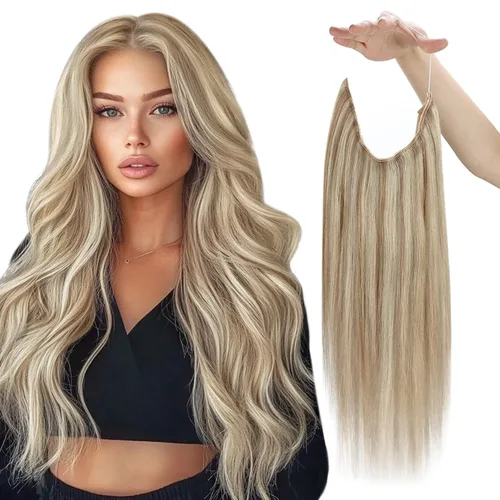 Vista 39 de Sunny - Extensiones de cabello humano real, con cable/hilo y clips ajustables, aplicación invisible, 2.82 onzas, 12 pulgadas, color rubio cenizo