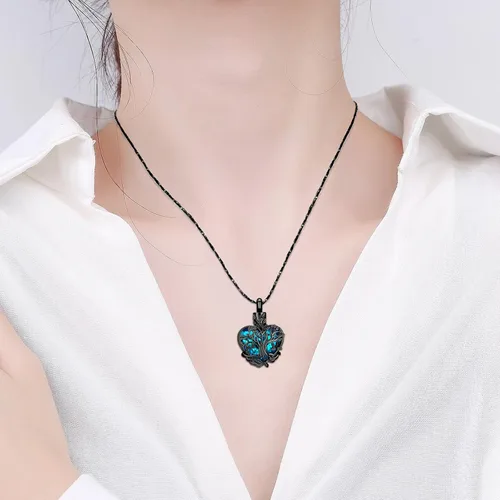 Vista 55 de Imrsanl Collar de urna de árbol de la vida con forma de corazón, joyería de cremación para hombres y mujeres, recuerdo, joyería conmemorativa