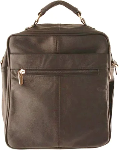 Vista 4 de Large Men's Women's Cowhide Leather Messenger Shoulder Unisex Cross-Body Organizer w Built-in Wallet CC Change ID