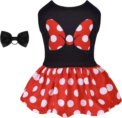 Vista 21 de CuteBone Vestido de malla para perro, vestido de Halloween para cachorros, traje de verano para mascotas, moda de verano para perros pequeños, ropa