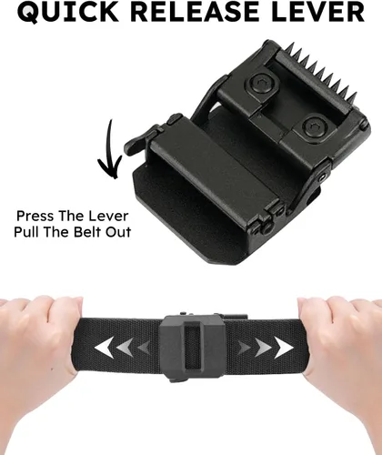 Vista 7 de EDC Nylon Trinquete Cinturón Deportivo Hombre Cinturón Ajustable De Liberación Rápida Tejido Cinturón De Cintura Hebilla Automática Micro Elástico