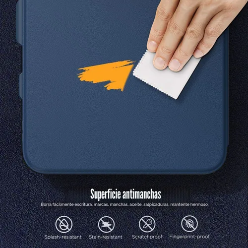Vista 7 de MoKo Funda para iPad (A16) de 11ª/10ª generación con soporte para lápices A-Azul marino