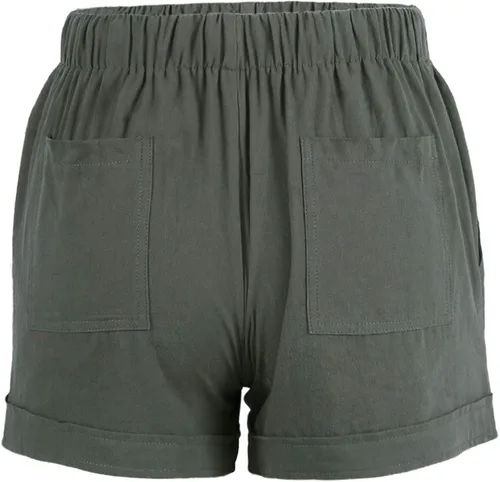 Vista 5 de Acelitt - Pantalones cortos para mujer, con bolsillos, cordón, cintura elástica, talla S-3XL