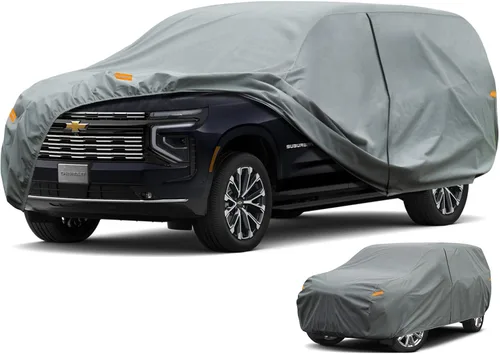 Vista 14 de Kayme - Funda de coche resistente impermeable para todo tipo de clima, cubiertas completas para exteriores, protección contra rayos UV, lluvia