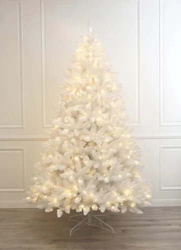 Vista 4 de árbol de Navidad blanco.