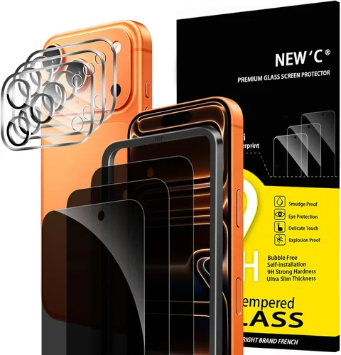 Vista 19 de NEW'C 3x Privacy Screen Protector for iPhone Air (6.5 inches)+ 3x Camera Lens Protector, Sensor Protection, Case Friendly Tempered Glass Film, Ultra