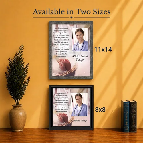 Vista 6 de NICU Nurse Gift, Nurse’s Prayer Thank You Gift, Photo Frame Wall Art Barnwood