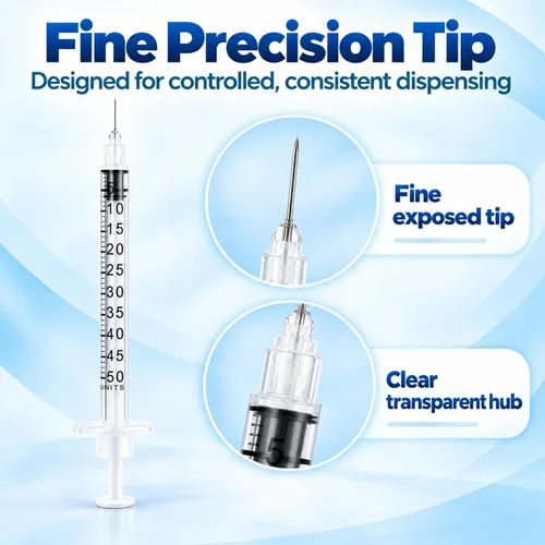Vista 4 de 1/2ml/cc 29G Syringe 1/2" (12.7mm) needle, Disposable Individual Package