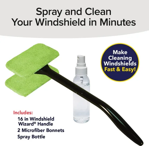 Vista 3 de Windshield Wizard Herramienta de limpieza, AS-SEEN-ON-TV, limpia parabrisas sin alcanzar, dispositivo de limpieza de ventanas de microfibra con capó