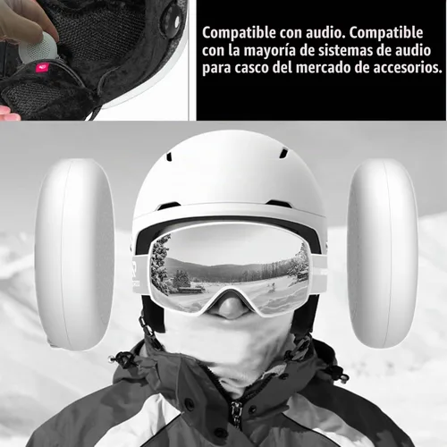 Vista 6 de Casco con auriculares para esquí, altavoces Bluetooth inalámbricos verdaderos para esquí, snowboard, ciclismo de montaña