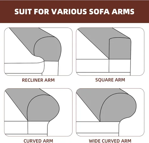 Vista 6 de BESPORTBLE Fundas para brazos de sofá: Fundas elásticas para reposabrazos para sillas, sofá, sillón para sofá reclinable con pasadores giratorios, 2