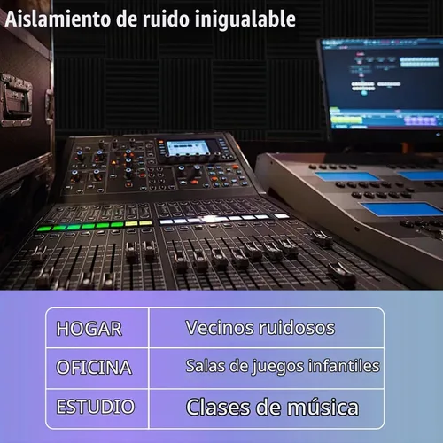 Vista 5 de Paquete de 54 paneles de espuma acústica de 1 x 12 x 12 pulgadas, espuma ignífuga de absorción de ruido y reducción adecuada para estudios, hogares