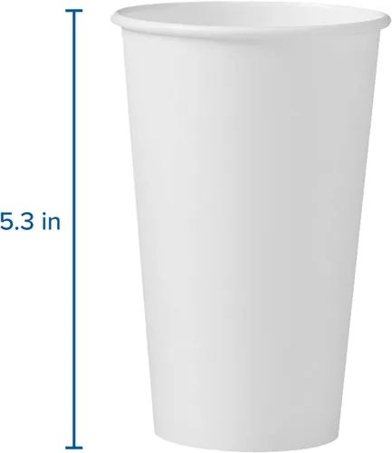 Vista 3 de Solo Foodservice 316W - Taza caliente de papel blanco de 16 onzas sin mango Singlepoly (Paquete de 1000)