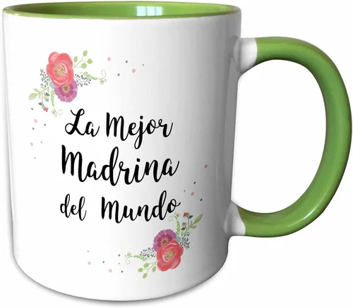 Vista 12 de 3dRose Floral La Mejor Madrina del Mundo Española Mejor Madrina del Mundo - Tazas (mug_312374_4)