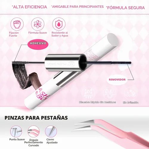 Vista 5 de MLEN DIARY Kit de 80 racimos de pestañas naturales, rizo C, kit de extensiones de pestañas con pinzas removedoras de pestañas de 0.335-0.492 in