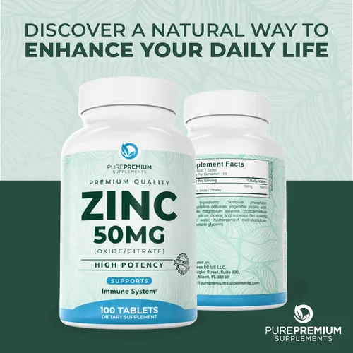 Vista 8 de PurePremium Zinc 50mg – Suplementos de zinc de apoyo inmunológico para hombres y mujeres – Vitamina citrato de zinc / óxido para adultos