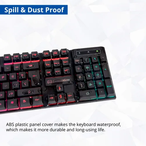 Vista 3 de Kit combinado de accesorios para juegos de PC RGB Teclado USB a prueba de derrames Mouse óptico de 3 botones Auriculares estéreo para juegos Dual