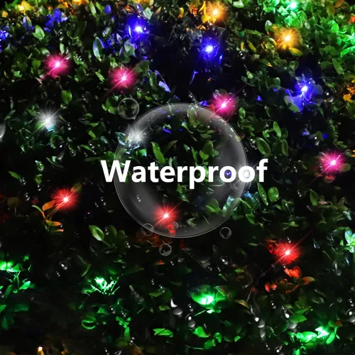 Vista 4 de Curyidy Red solar de luces de malla para exteriores, decoraciones de Navidad, cadena de 200 LED, impermeable, 19 modos para arbustos, vallas