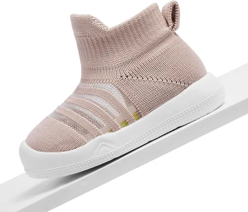 Vista 6 de Engtoy Zapatos de bebé, calcetines para bebé, zapatos para caminar, antideslizantes, transpirables, con suela de goma suave, zapatos deportivos