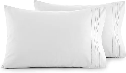 Vista 32 de Elegant Comfort Juego de fundas de almohada ultrasuaves de lujo de 2 piezas - Microfibra premium de calidad hotelera 1500, doble cepillado