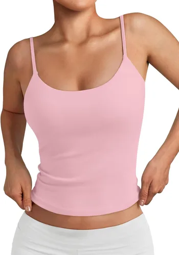 Vista 16 de Trendy Queen Camiseta sin mangas con tirantes delgados ajustables con doble Blanco