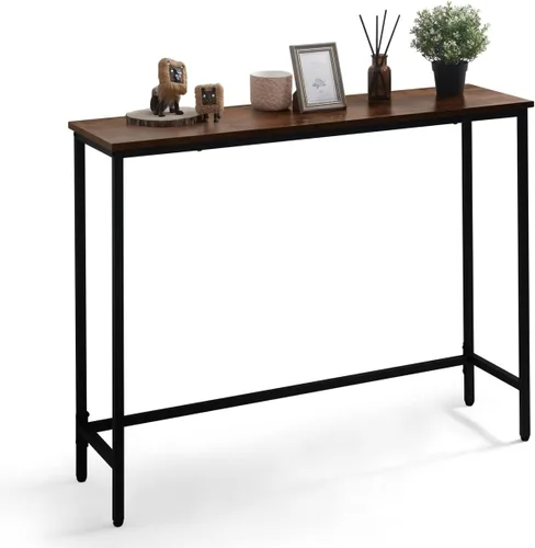 Vista 9 de Fencer - Mesa consola moderna, 41 pies, entrada, sala de estar, industrial, roble gris