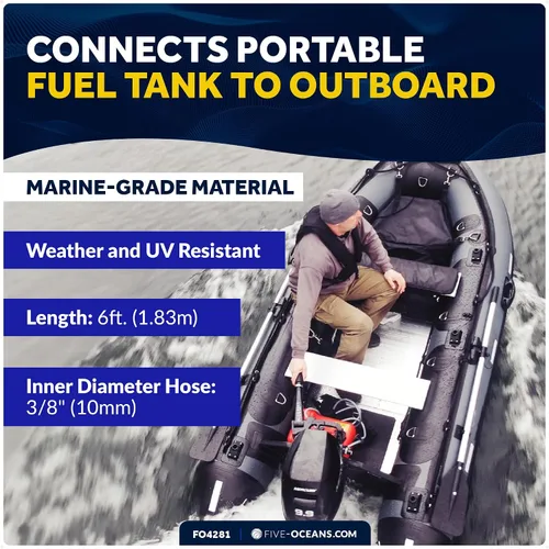 Vista 3 de Five Oceans Conjunto de línea de combustible para barco marino con kit de bombilla de imprimación, compatible con OMC/Johnson/Evinrude, 3/8 pulgadas