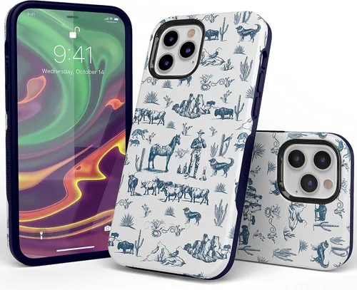 Vista 3 de Casely Funda para iPhone 12/12 Pro Wild West Adventure Desierto Compatible con MagSafe Diseño protector audaz