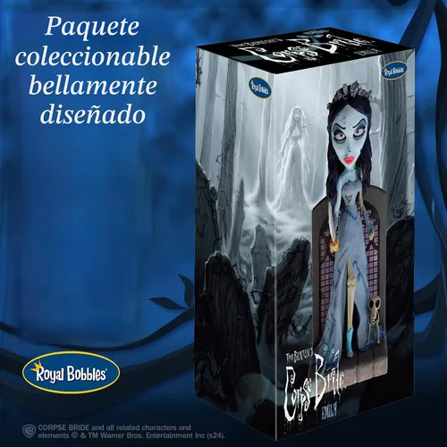 Vista 4 de Royal Bobbles Emily la novia cadáver con espada, gusano y restos – 7.5 pulgadas de alto – Estatua coleccionable de Bobblehead
