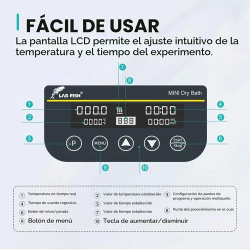 Vista 5 de LAB FISH MDB100 Mini baño seco, 212.0 °F programable 0.1 fl oz x15