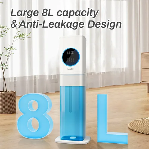 Vista 5 de LACIDOLL Humidificadores de niebla fría y cálida para dormitorio, habitación grande, humidificador silencioso de 2.1 galones para el hogar de hasta