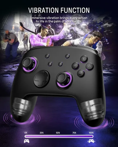 Vista 7 de FUNLAB Firefly patrón luminoso Controlador de interruptor, controlador Switch Pro inalámbrico compatible con Nintendo SwitchOLEDLite, mando a