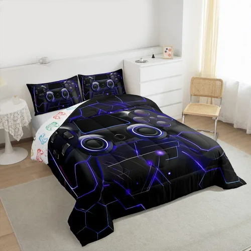 Vista 29 de Erosebridal Juego de edredón de hojas de cannabis, juego de ropa de cama de marihuana con estampado colorido de plantas, decoración bohemia de 2