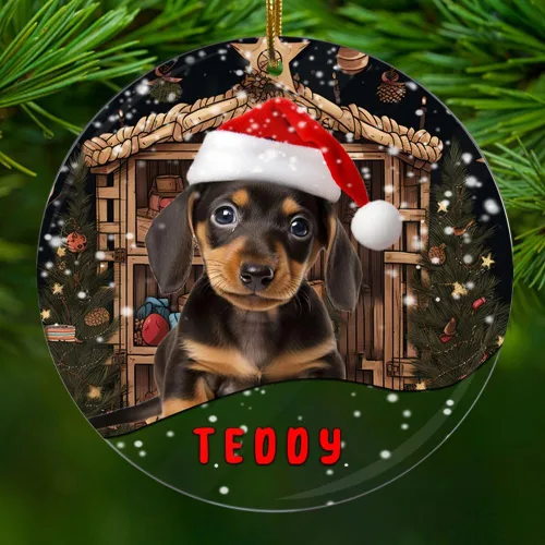 Vista 16 de Adorno personalizado de gato negro para regalo de Navidad de 2.90 x 2.90 pulgadas, acrílico personalizado con nombre de mascota, árbol para colgar