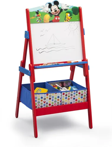 Vista 3 de Delta Children Caballete de actividades de Mickey Mouse, certificado Greenguard Gold
