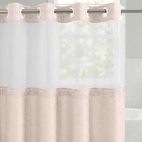 Vista 13 de Americanflat 71x74 Cortina de Ducha Sólida Negra - Cortina de Ducha Larga Resistente al Agua con Ojales de Metal Duraderos y 12 Ganchos - 100%