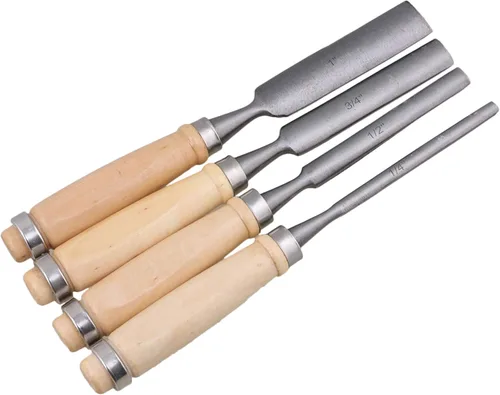 Vista 2 de Mxfans Cincel de madera semicírculo para tallar la carpintería, cincel para carpintería con borde interior, herramienta de cincel de mano