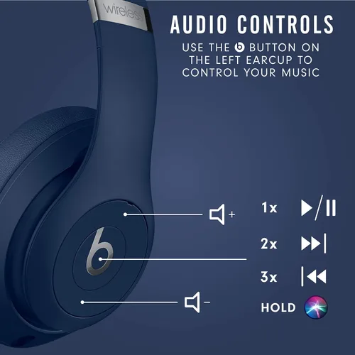 Vista 6 de Beats Studio3 - Auriculares inalámbricos Bluetooth - Azul/Core (renovado)