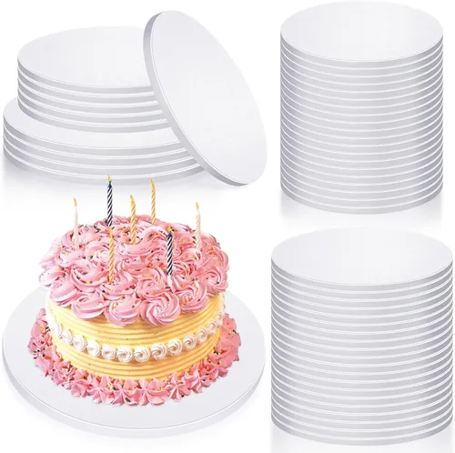 Vista 7 de Bokon Tableros redondos para tartas de 12 pulgadas, 50 piezas, color blanco
